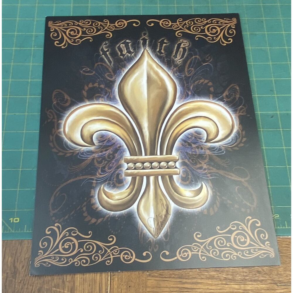 Michael Hunt Saints Faith Flour De Lis Signed Lithograph Print RML5034